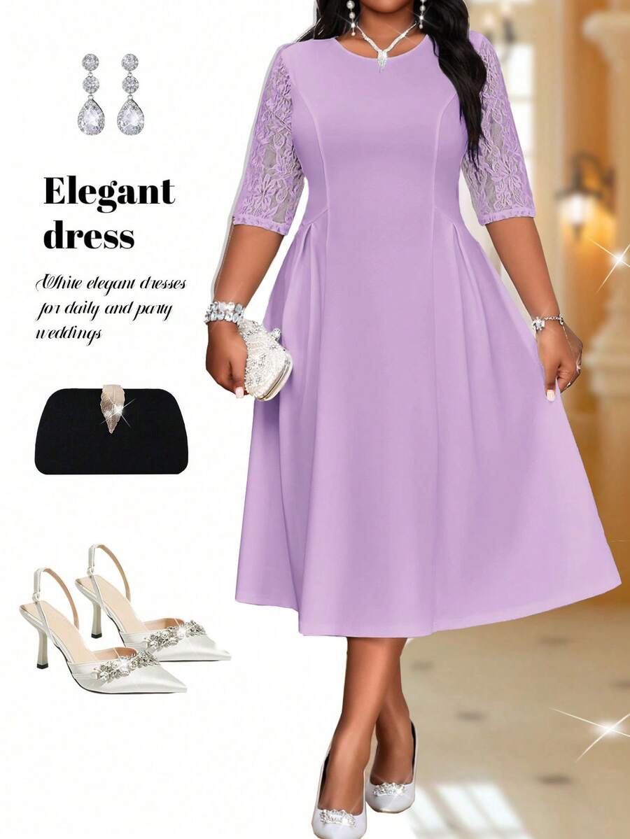 Fleurora Plus Size V-Day Dress, Valentine's Festival Outfit For Women, Summer Dress Flowy Dress