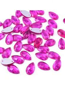 纤细水滴形玻璃多色闪亮手工缝制水晶水钻装饰珠，平底带孔宝石DIY配件，可缝制在衣服、连衣裙、包包、鞋子、胸针、耳环、手工艺品上。 - 彩色 - 查看 64