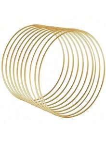 5PCS Gold Metal Floral Hoop For Christmas DIY Wedding Wreaths, Dream Catchers, And Wall Hangings - Golden Craft Hoop Rings With Endless Creative Possibilities,Christmas - Multicolor - View 2