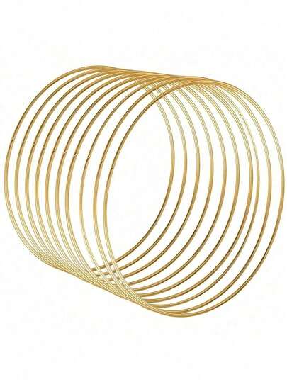 5 PIEZAS Aros metálicos dorados con diseño floral para manualidades navideñas, coronas de boda, atrapasueños y decoración de pared - Anillos de artesanía dorados con infinitas posibilidades creativas, Navidad