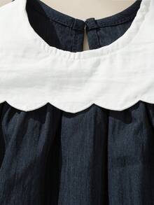 Souflis Souflis Spring/Summer Cute Cartoon Duck Embroidered Hem Sleeveless Round Neck Dress For Baby Girls, Playful & Sweet - Blue - View 7