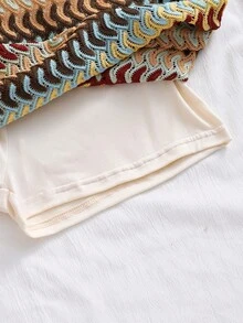 SHEIN Bộ đồ mùa hè thường ngày cho bé gái, áo không tay và chân váy ngắn phối họa tiết tương phản, chất liệu vải, với kiểu dáng thoải mái. - Màu vàng - Xem 8
