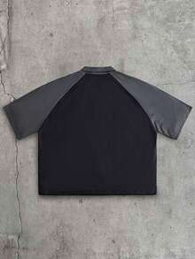 AXEPEAK Camisa polo de verano casual de manga corta con media cartera y contraste de color para hombres - Multicolor - Ver 3