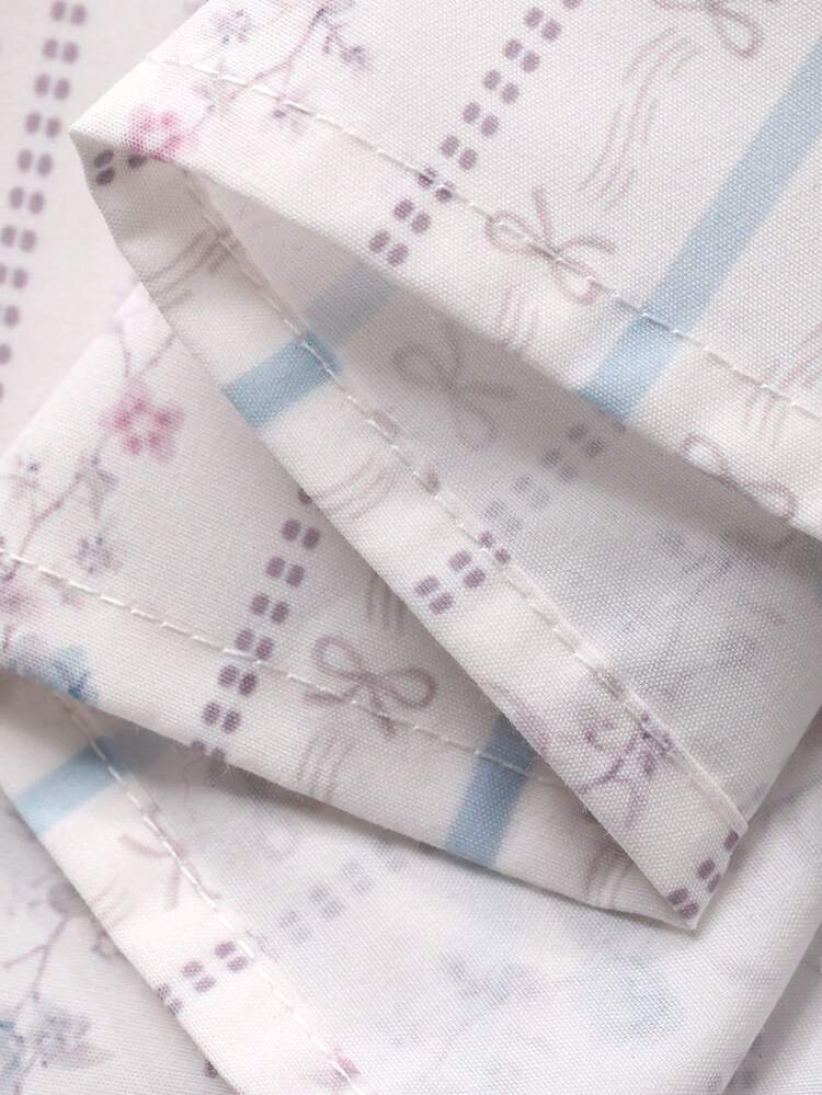 Tween Girl Ditsy Floral Round Neck Mesh Ruffle Sleeve Cute Dress Summer