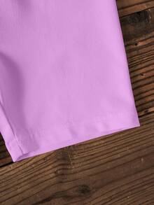 SHEIN X Care Bears 少女T恤短裤套装 - 白色 - 查看 5