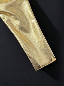 Swim Vcay 2026 New Spring/Summer Women 2pcs Gold Bandeau Bikini Set, Beach Vacation Casual Sexy Swimsuit - Gold - View 5