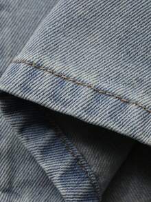 DAZY Young Girl (Small) Denim Strap Top & Ruffled Hem Distressed Jeans 2 Pieces Set - Blue - View 5