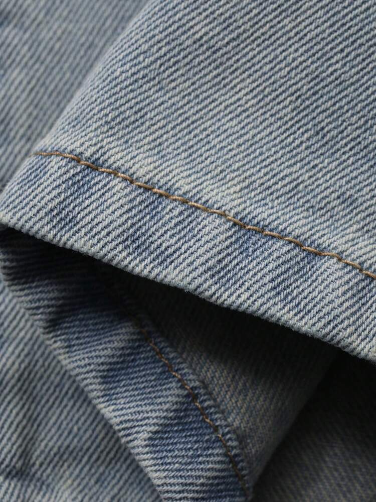 Young Girl Denim Strap Top & Ruffled Hem Distressed Jeans 2 Pieces Set Summer