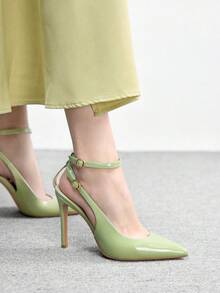 CUCCOO BIZCHIC New Versatile Pointed Toe Women's High Heels For Christmas Valentine's Day - Light green - View 5