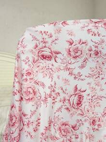 Moonlight&Mama Floral Print Lace Trim Maternity Robe & Slip Dress, Suitable For Moms To Wear All Seasons - Baby Pink - View 7