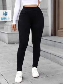 Flexra Women's High Waist Skinny Casual Versatile Jeans Tummy Control Leggings For Women Compression Fit Leggings Black Leggings High Waisted Leggings - Black - View 1