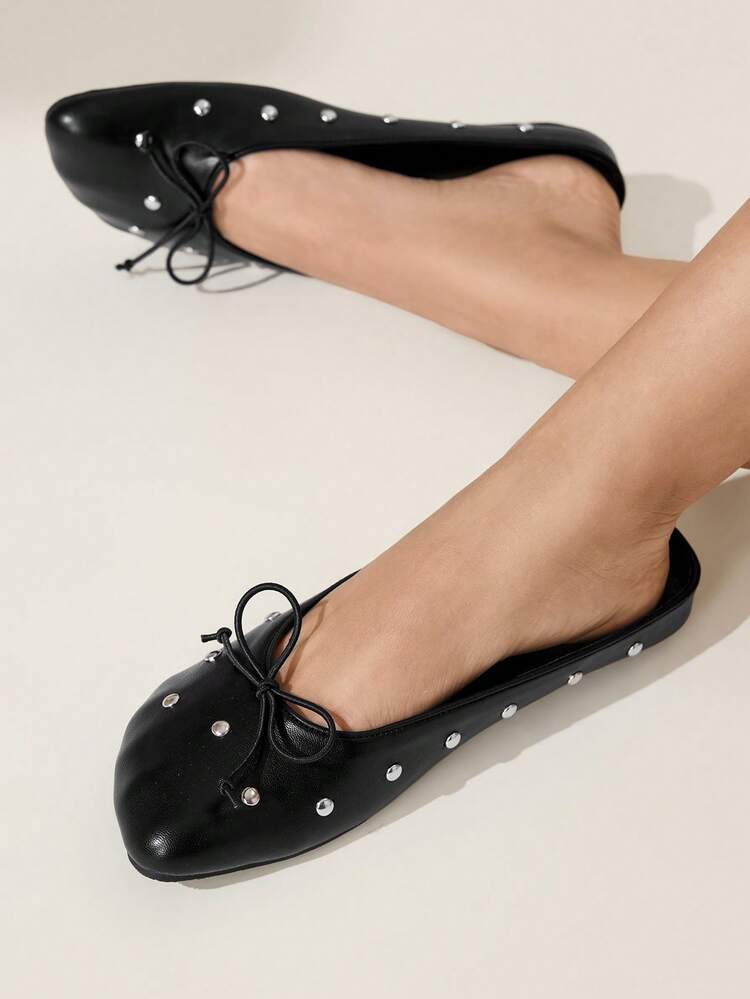 CUCCOO CHICEST Sandalias tipo mula con lazo decorativo para mujer, punta redonda, planas, casuales, estilo francés, para el verano