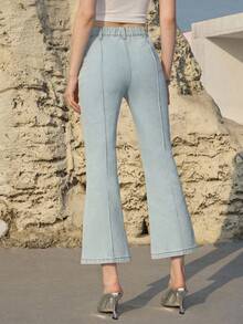 MOTF PREMIUM SLIM FIT CROPPED FLARE LEG JEANS, SPRING/SUMMER - Baby Blue - View 3