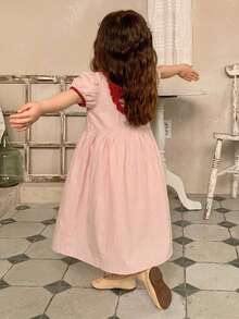 DAZY Infant/Toddler Girls' French Style Bow Back Sleeveless Summer Dress - Pink - View 2