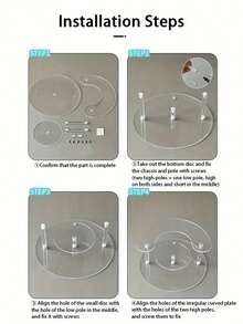 1 件现代亚克力圆形和梯形香水展示架，多层化妆品收纳架，高品质透明化妆品样品架 - 彩色 - 查看 6