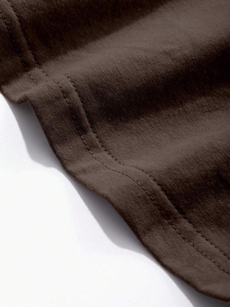 Men's Solid Brown Regular T-Shirt Set, Summer