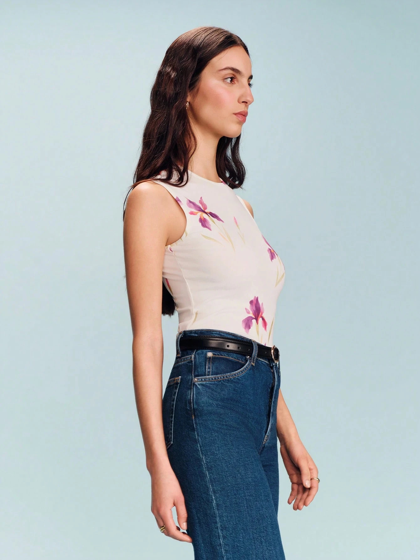 Women's Floral Print Fitted Sleeveless Top Casual Vacation Office Spring Summer Style French Style Parisian Style