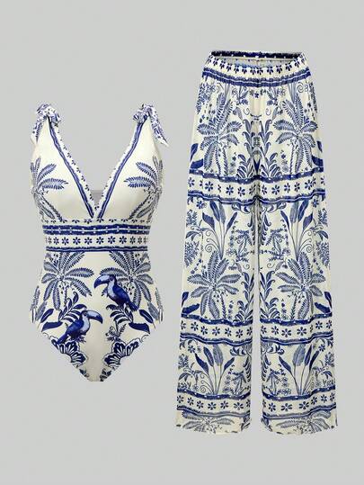 Swim Oasis Women's 1-Piece Red & White Tie-Up Boho Vintage Jumpsuit, Elegant Casual Romper For Spring/Summer, Beach Party, Holiday,Beach Vacation 2026 New Women's Swimwear ArrivalFor School,Suitable For Holiday, Date, Afternoon Tea, Western, Cruise, Beach, Island, Road Trip, All Seasons, Music Festival, Boho Vacation,Bohemian Vacation, Chill Autumn ,Western Boho ,Elegant Dress For Women Lively Holiday Colorful Prints Swimsuit. Womens Resort Wear Summer Matching Sets Women Cruise Outfit For Women Sets Womens Spring Sets Summer Rompers And Jumpsuits