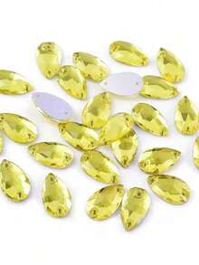 纤细水滴形玻璃多色闪亮手工缝制水晶水钻装饰珠，平底带孔宝石DIY配件，可缝制在衣服、连衣裙、包包、鞋子、胸针、耳环、手工艺品上。 - 彩色 - 查看 17