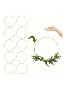 5PCS Gold Metal Floral Hoop For Christmas DIY Wedding Wreaths, Dream Catchers, And Wall Hangings - Golden Craft Hoop Rings With Endless Creative Possibilities,Christmas - Multicolor - View 8