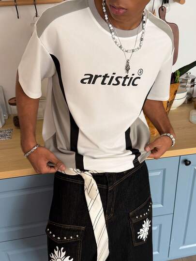 STEELVANCE 男士舒适T恤面料，字母印花短袖T恤，热销运动短袖T恤，适合男士休闲、日常约会、居家休闲、时尚派对、聚餐等场合，自用或送礼皆宜。春夏热销短袖T恤