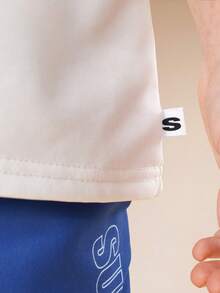 SUMWON Tween Boys T-Shirt Co-Ords - Blue and White - View 5