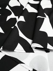 SHEIN Elenzya 数码印花宽松领口系带度假连衣裙 - 彩色 - 查看 3