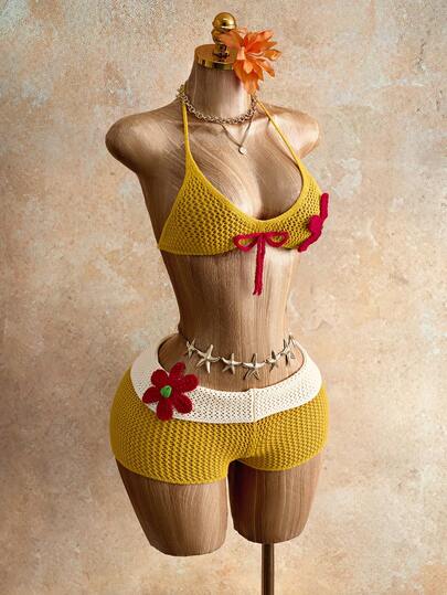 Mistrie Women's New Set Of Spring And Summer Yellow Suspender Bikini, Hip Hugging Shorts, Red Flower Bow, Slim Fit And Sexy Vacation Outfit, Two-Piece Set 
Summer Outfits Summer Clothes Summer Holiday Outfits Summer Outfits For Women Summer Outfit For Women Spring Outfit Women Spring Break Outfits Spring Clothing Spring Outfit Spring Clothes Sspring Clothes Women Vacation Outfits Women Holiday Outfits For Women Summer Holiday Outfits Vacation Outfits For Women Summer Vacation Outfits Beach Vacation Outfits For Women Casual Sets For Women Casual Outfit For Women