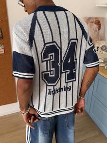 STEELVANCE Men's Street Fashion Short Sleeve Knit Sweater - White - View 2