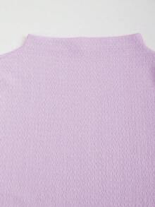 Sweetra Waist-Cinching Minimalist Flare Sleeve Bodycon Cinched Waist Dress - Mauve Purple - View 3