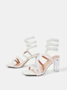 CUCCOO HITCHD Women Heeled Sandals - White - View 8