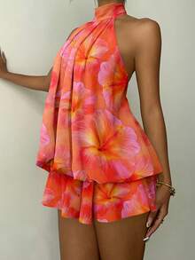 Đầm mini hở lưng buộc dây, màu cam nhuộm tie-dye, họa tiết hoa, thanh lịch và gợi cảm của Aloruh dành cho nữ, thích hợp cho hẹn hò, đi chơi tối, mùa hè, tuần trăng mật, dự đám cưới, nghỉ mát trên đảo, mùa hè, dự tiệc sang trọng, sinh nhật, lễ tình nhân, đi biển, nghỉ hè. - Nhiều màu - Xem 8