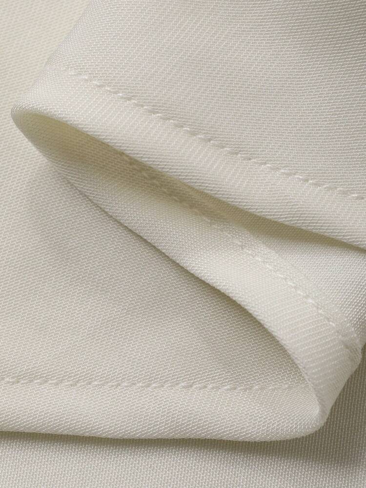 Women's Solid Color Metal Buckle Twist Asymmetrical Round Neck Elegant Formal Spring/Summer Blouse