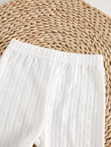 SHEIN Set de 5 pantalones cortos casuales, sueltos y cómodos para bebé niña y niño, con cintura elástica, de tela de punto floral calada, alta relación calidad-precio, adecuado para uso diario en primavera/verano, salidas y ropa de hogar para bebé - Multicolor - Ver 7