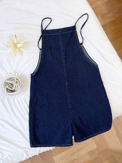 Comfortcana Women's Casual Denim Bib Shorts