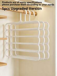 10-Piece/8-Piece/5-Piece/4-Piece/2 Pieces/1-Piece Wardrobe Storage Rack, 5-Tier Plastic Scarf Rack, Trouser Rack - Multicolor - View 9