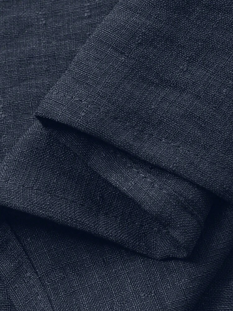 Set casual estivo da donna composto da top a canottiera con volant e pantaloni larghi, 2 pezzi per il tempo libero - Blu Navy - Visualizzare 6