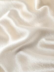 SHEIN Franclia 女士优雅缎面双层荷叶边无袖背心，适合春夏外出和约会 - 杏色 - 查看 6