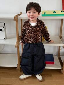 DAZY Toddler Boys' Loose Fit Denim Lantern Pants, Korean Style - Blue - View 1