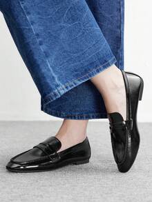 CUCCOO BIZCHIC 新款復古時尚百搭簡約通勤女鞋 春假復活節適用 - 純黑色 - 查看 3