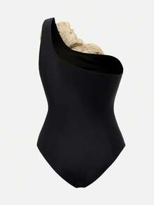 Swim Oasis 26SS 女士春夏沙滩套装，连体或分体式，优雅名媛复古波西米亚海洋风，饰以精致3D立体花卉图案，不对称肩部连体裤搭配裹身式短裙，高级套装 - 彩色 - 查看 6