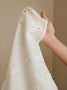 Anewsta Spring New Design Hollow Embroidery Solid Color Ribbon Long Sleeve Blouse For Women - White - View 8