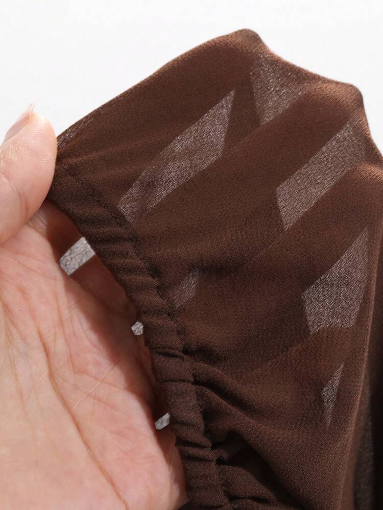 Tall Women's V-Neck Waist Tie Design Elegant Blouse