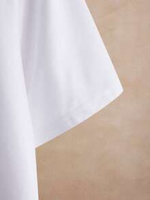 Core Aspect 2pcs Men's Solid Color Round Neck Short Sleeve T-Shirt Plain Tees - White - View 3
