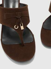 CUCCOO BIZCHIC Dép lê đế xuồng đính đá lấp lánh dành cho nữ, kiểu dáng thường ngày. - Cà phê nâu - Xem 8