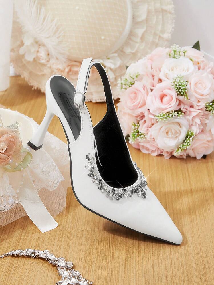 CUCCOO HITCHD Women's Pointed Toe Rhinestone Embellished Stiletto High Heel Shoes, Elegant Luxurious Romantic Sexy Gothic Black Suede Slip-On Pumps, Formal Dress, Wedding Guest, Afternoon Tea, Date Night, Party, Suitable For Weddings, Galas, Halloween, Christmas, Thanksgiving, Birthday Valentine's Day Elegant Shoes Wedding Shoes Summer Shoes Bride Shoes