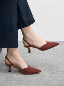 CUCCOO BIZCHIC Women's Pointed Toe Fashionable High Heels, Versatile For Daily Wear - Red - View 2