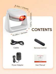 JMMO 投影仪、带 5G WiFi 的智能投影仪、户外便携式投影仪支持 4K 高清 150ANSI 流明、原生 1080P 视频电影投影仪配有支架（投影角度可调节 130 度）和电池兼容 PC/笔记本电脑 iOS/Android/HDMI 兼容/USB 情人节礼物情人节礼物 - 美国插头圣诞礼物、秋冬假期露营必备品度假配件、露营用品 - 灰色 - 查看 10