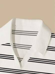 Resyla Camiseta de mujer de manga corta ajustada con cuello polo y estampado digital - Multicolor - Ver 3