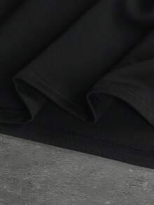 SLATEMANN 男士休闲字母印花圆领背心短裤套装，夏季 - 黑色 - 查看 8